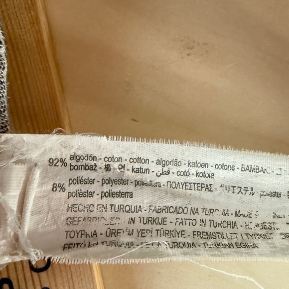 Zara Cotton Pull-on Drawstring Waist Striped Off White Pants - Picture 7 of 8